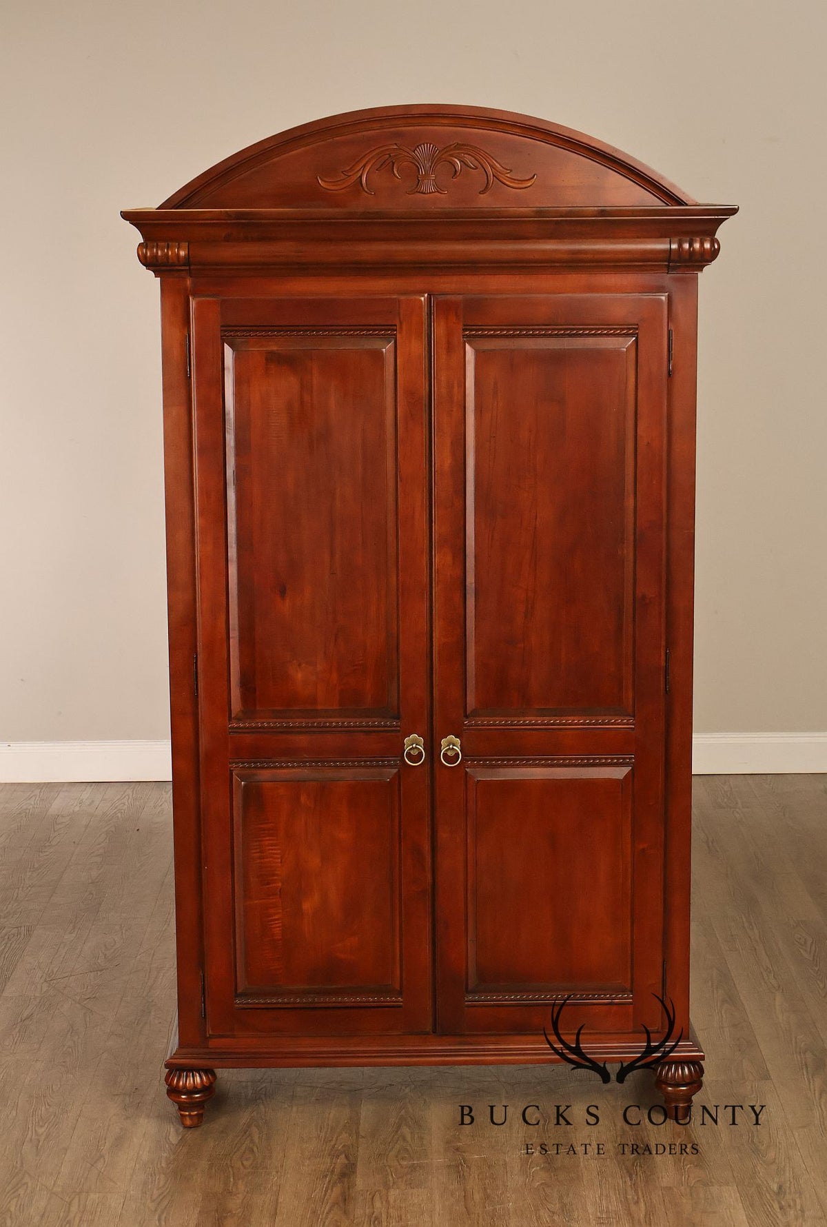 Ethan Allen 'British Classics' Carved Maple And Birch Armoire