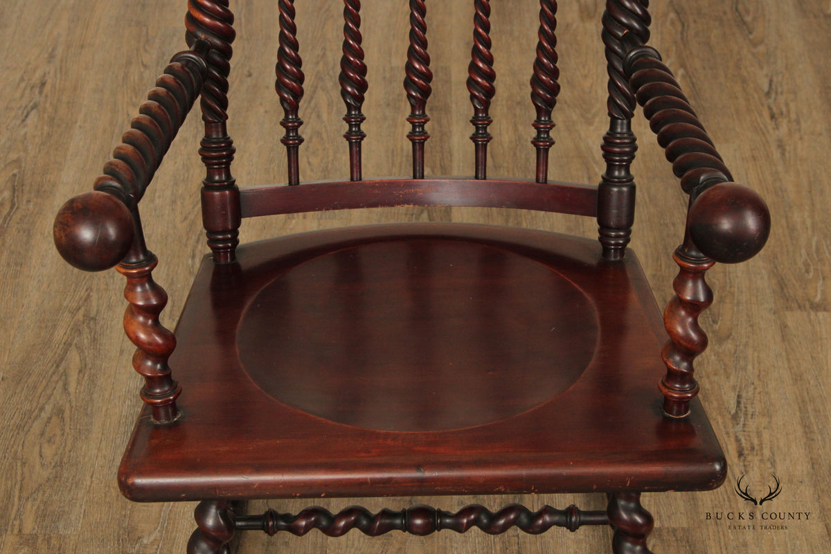 Merklen Brothers Renaissance Revival Mahogany Rocking Chair