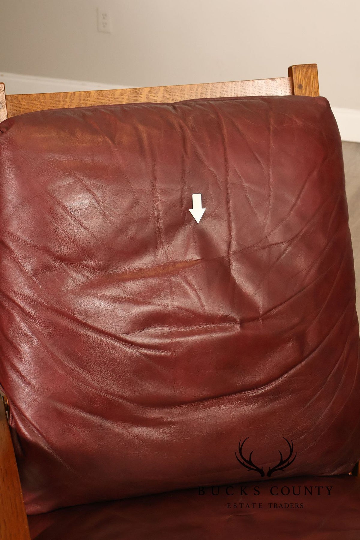 Stickley Mission Collection Oak And Leather Bow Arm Morris Chair