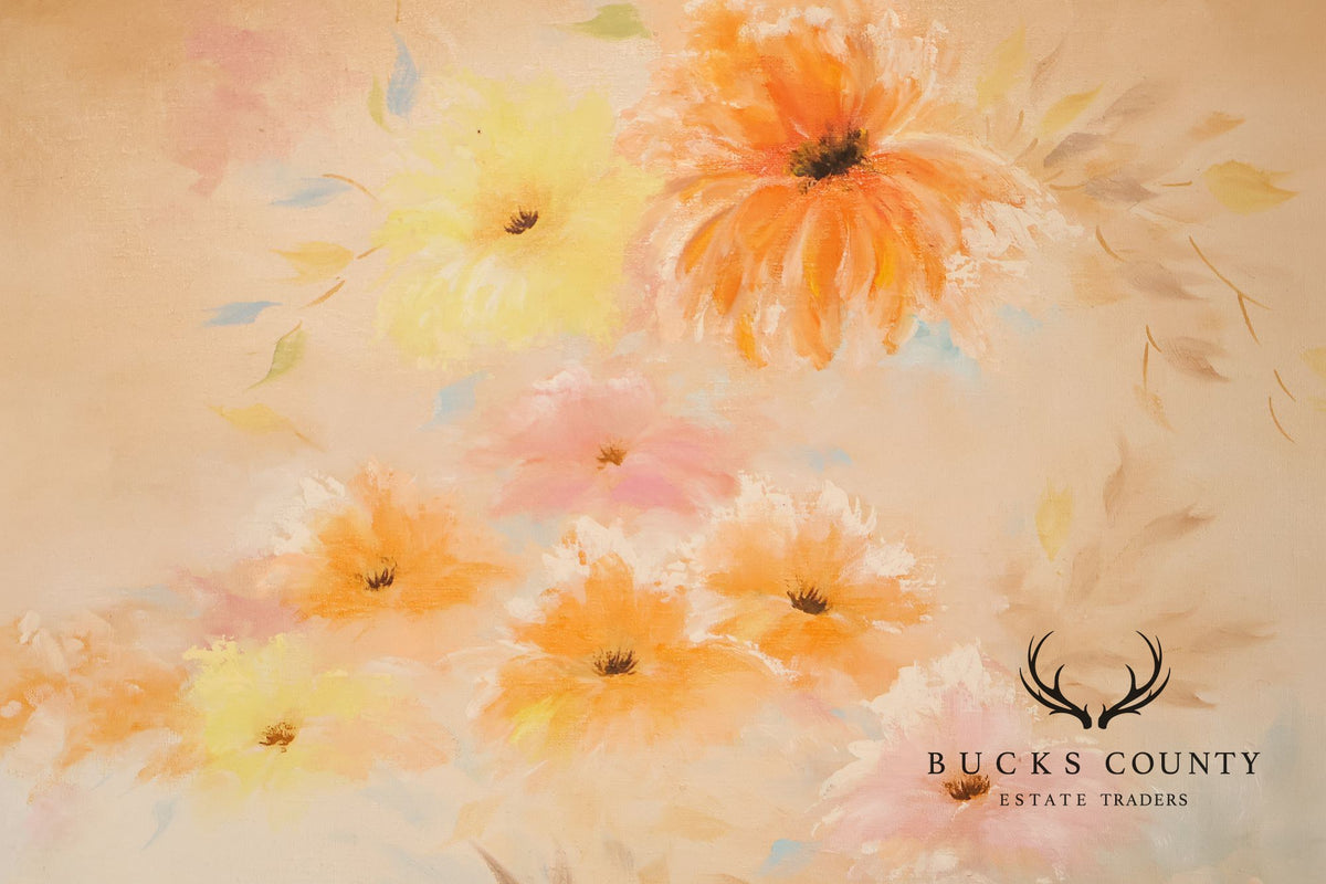 Shirley Fleming Large Floral Oil Painting