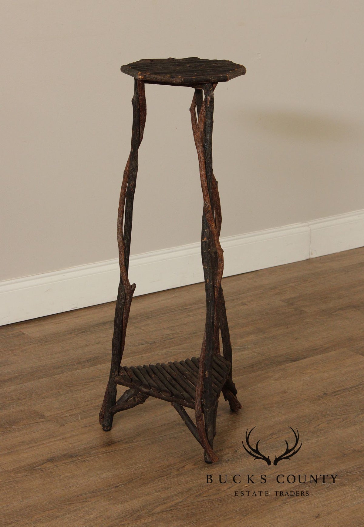Adirondack Style Twig Plant Stand