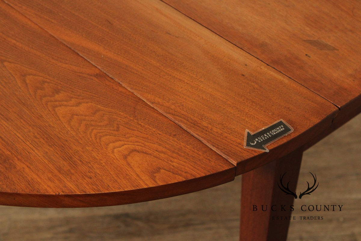 Vintage Walnut Federal Style Drop Leaf Gateleg Dining Table