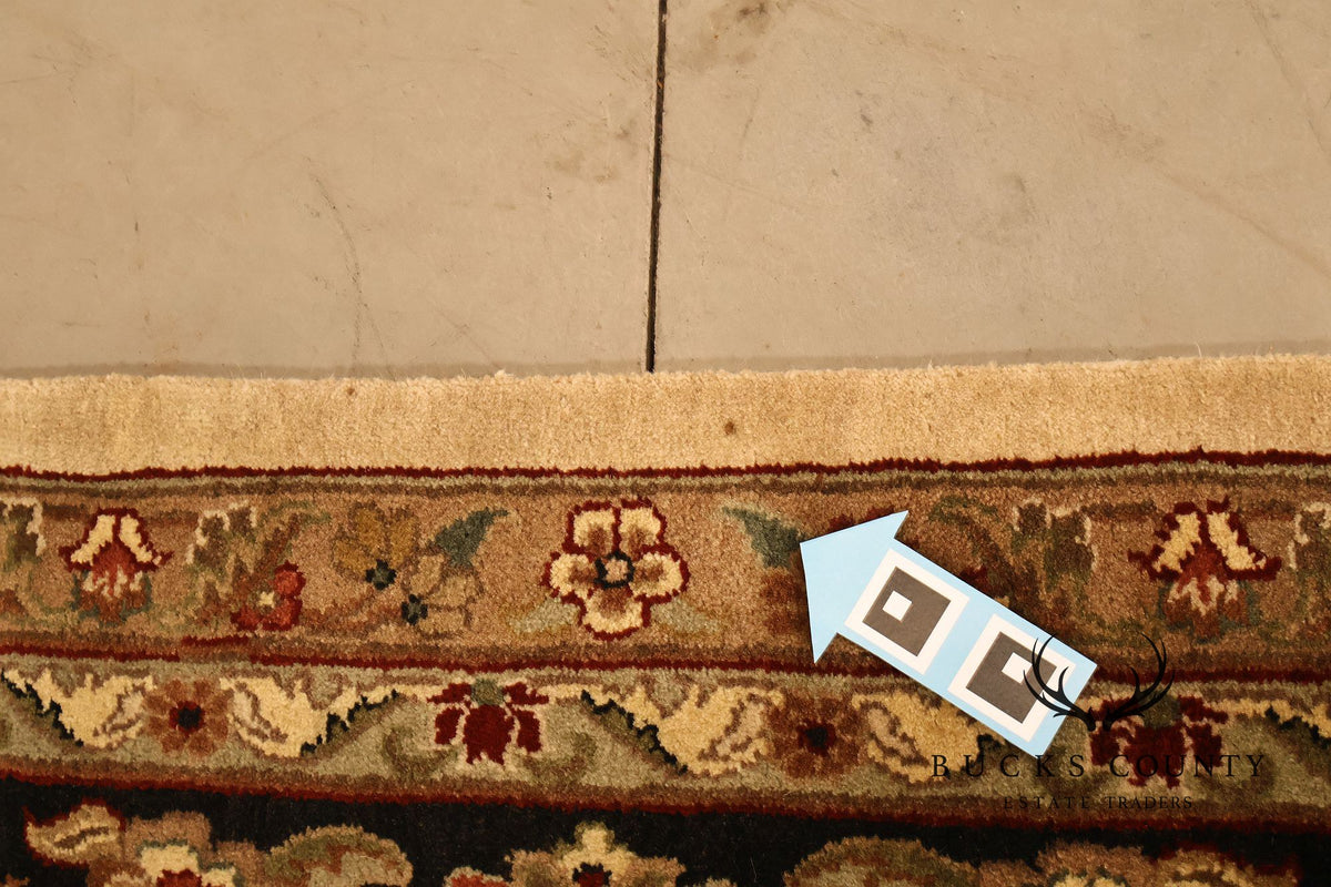 Persian Style Floral Wool Area Rug  12 inch x 15 inch 10 inch
