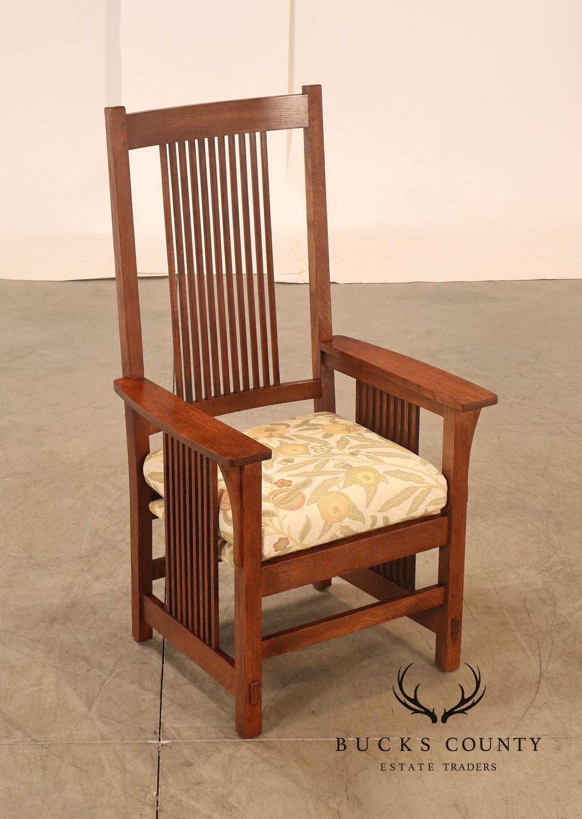 Stickley Mission Collection Oak Spindle Armchair