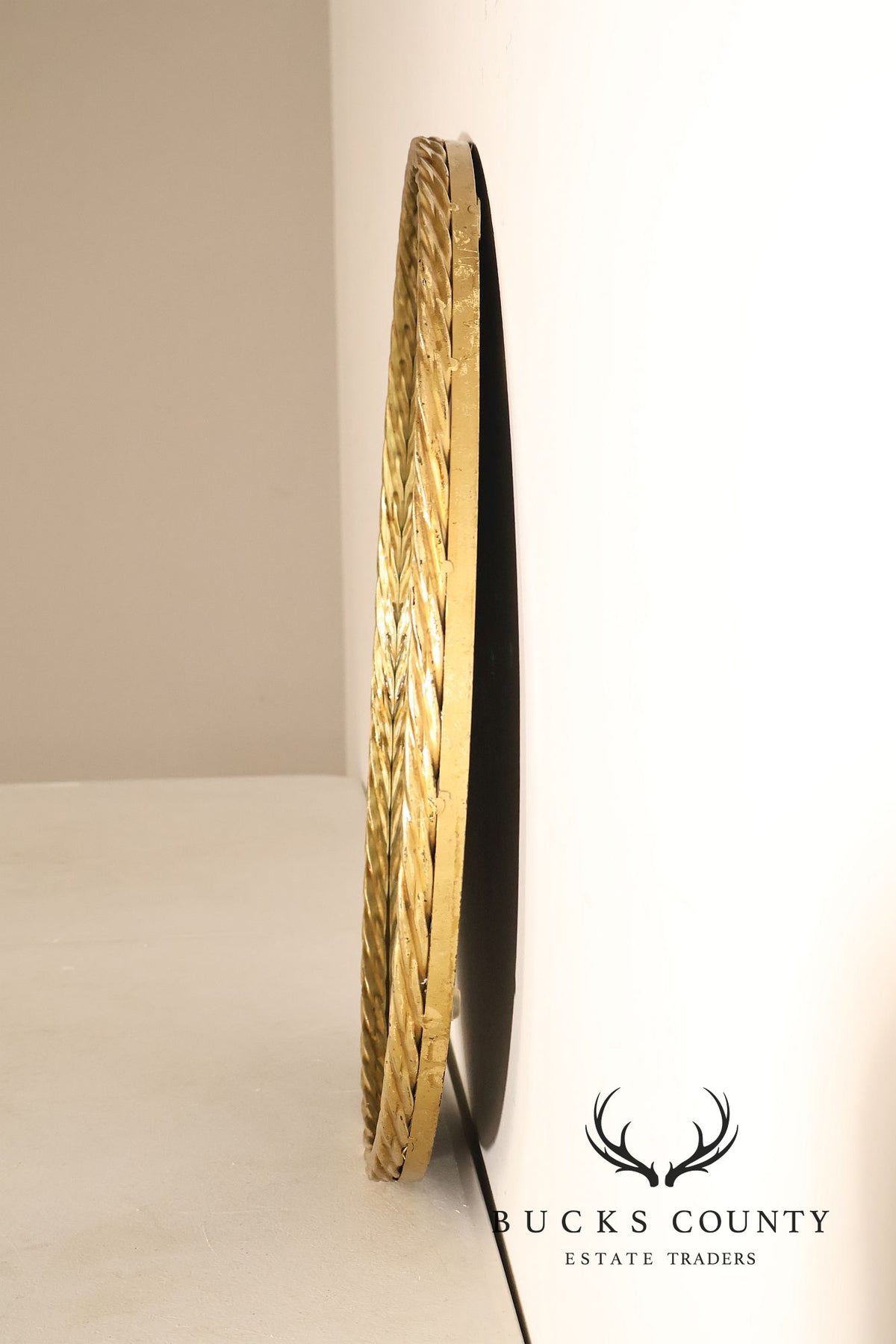 Contemporary Round Rope Twist Wall Mirror