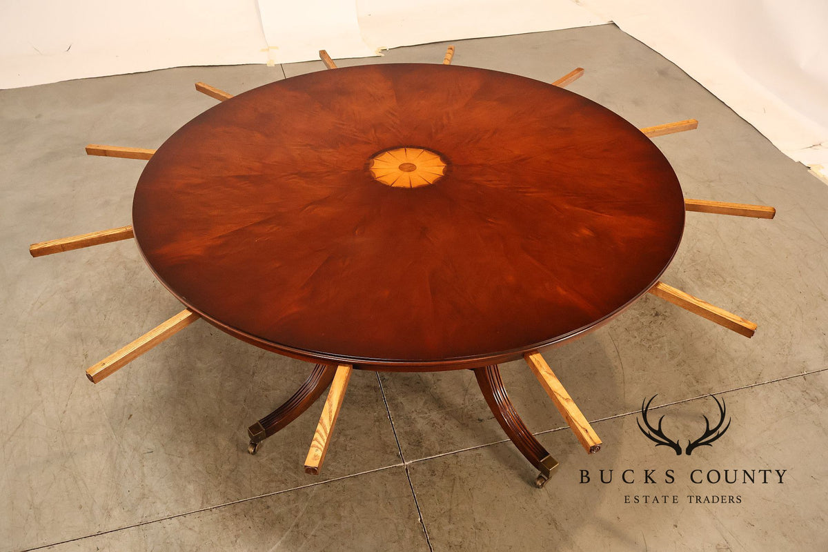 Bevan Funnell Inlaid Mahogany Round Extension Dining Table