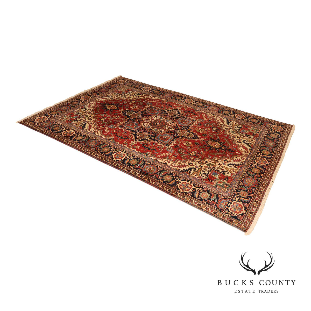 Persian Heriz Hand Knotted Wool Room Size Rug 9' x 13'