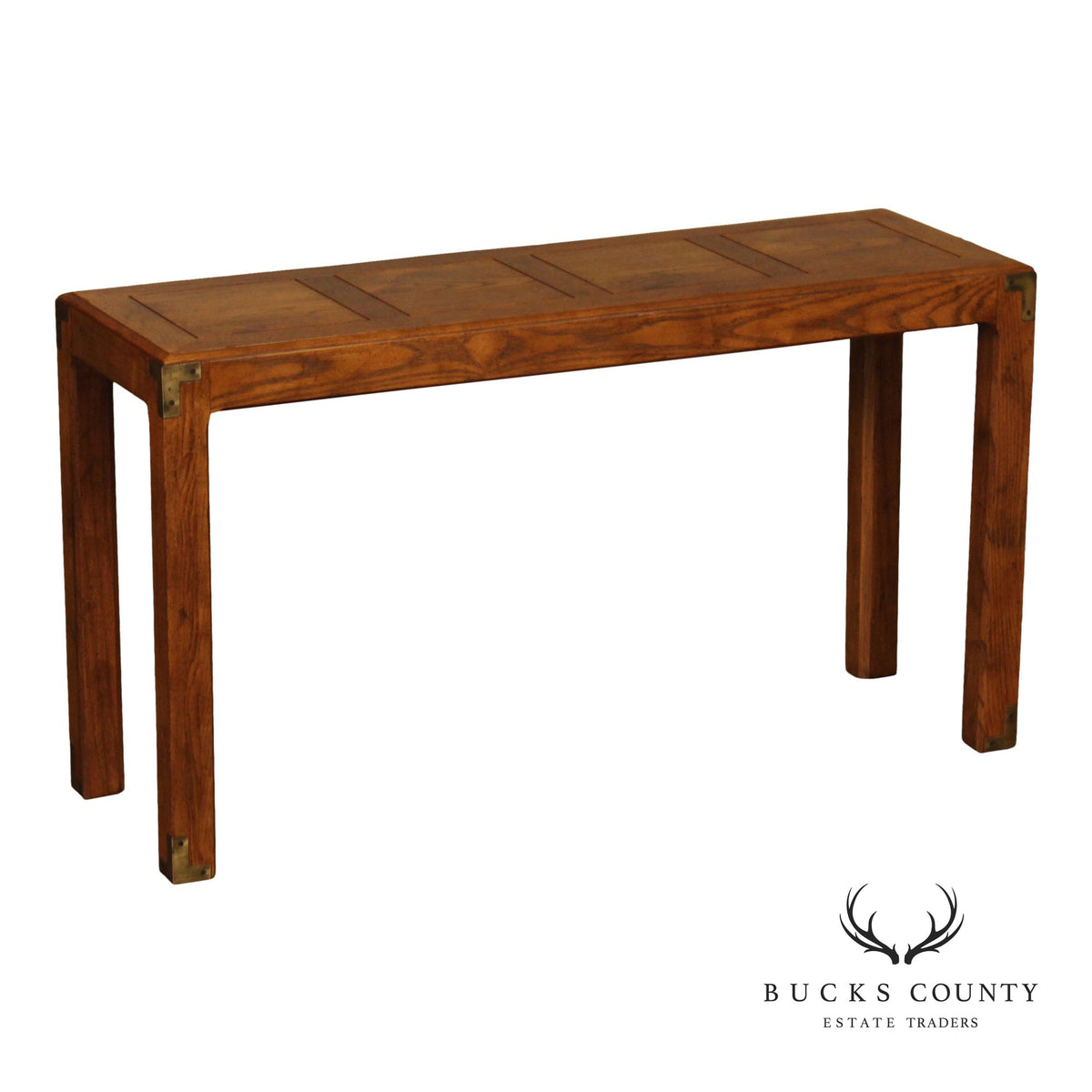 Henredon Artefacts Campaign Style Oak Console Table