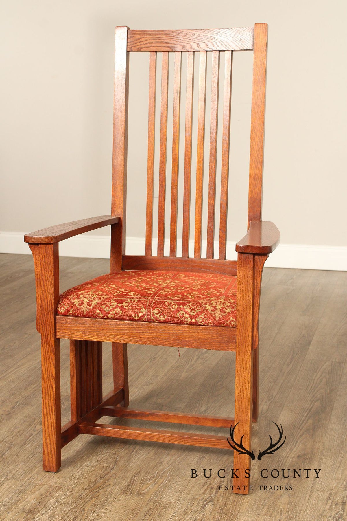 The Michaels Company  Mission Style Set Of Six Oak Spindle Dining Chairs