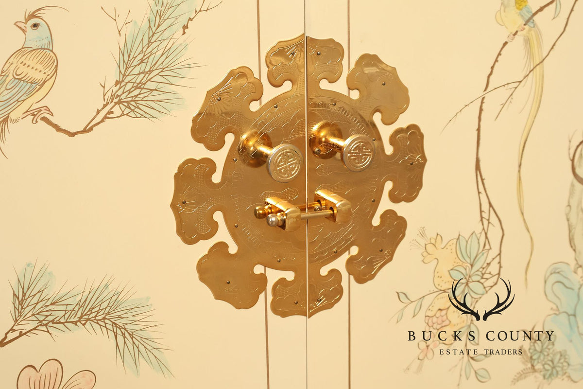 Painted Chinoiserie Style Dresser With Brass Hardware