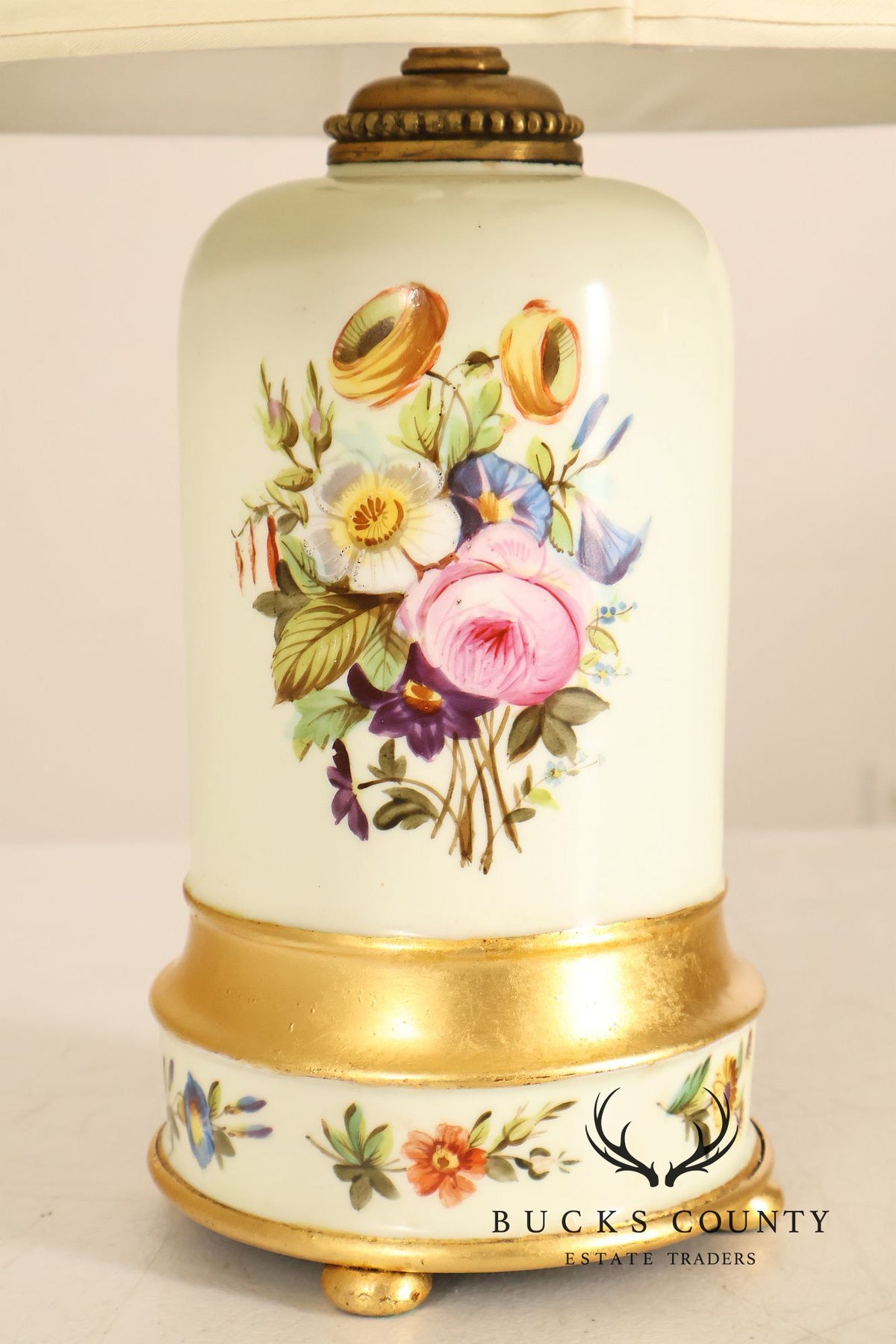 Hand Painted Floral Porcelain Table Lamp