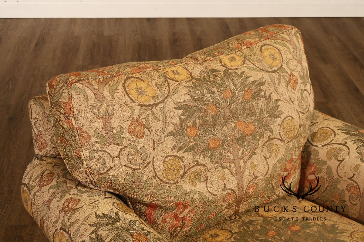 Stickley Tree of Life Upholstered Lounge Chair With Matching Ottoman