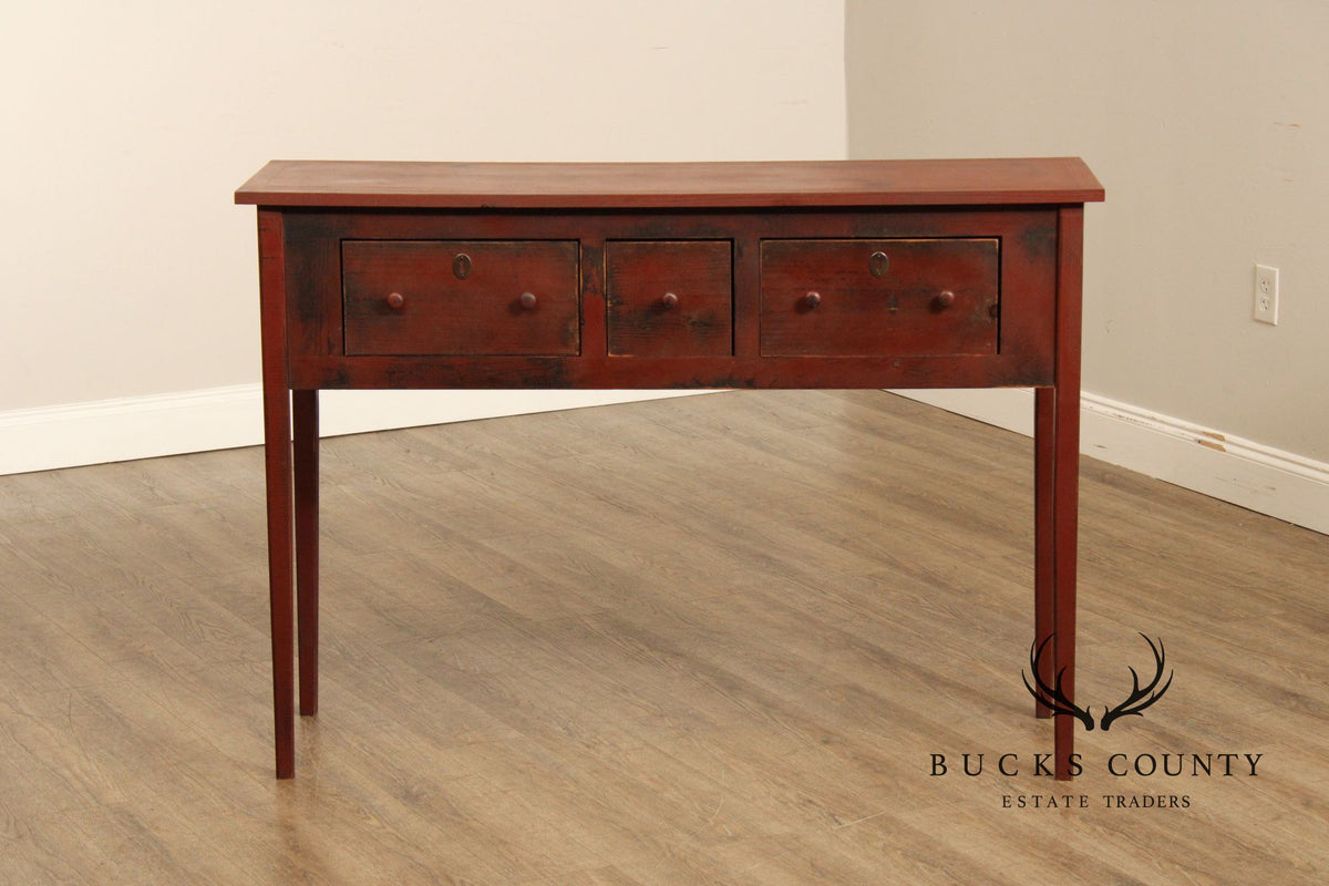 Primitive Style Distress Painted Sideboard or Console