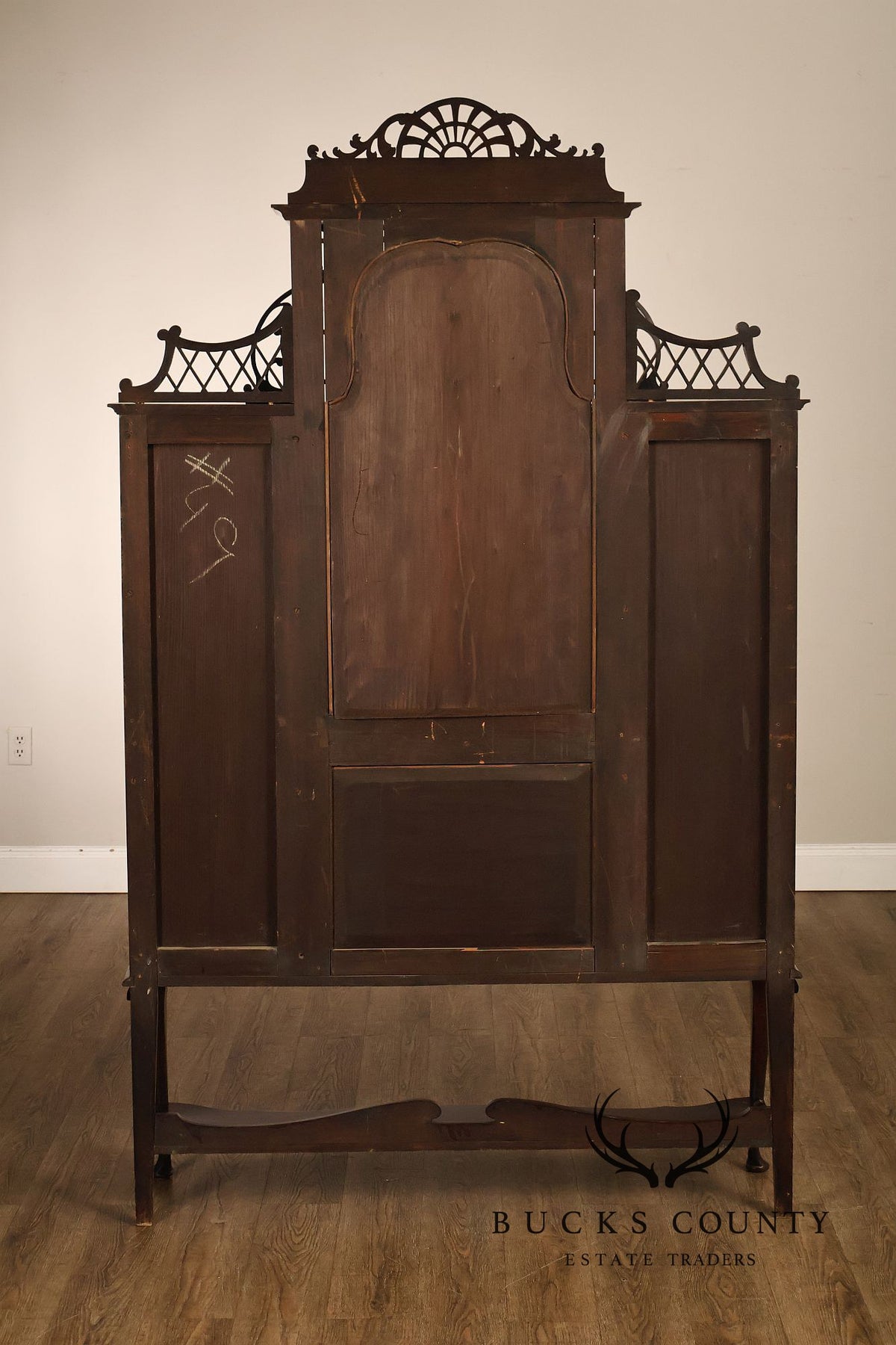 Antique Edwardian Mahogany Double Door Display Cabinet
