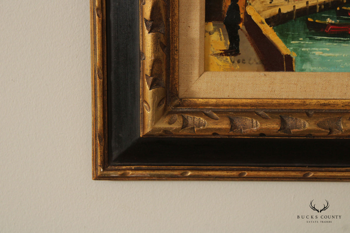 Signed Oil on Canvas, On the Quay