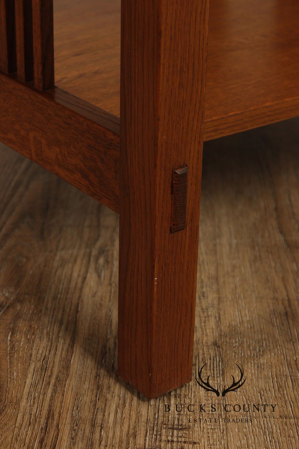 Stickley Mission Collection Oak Spindle Lamp Table
