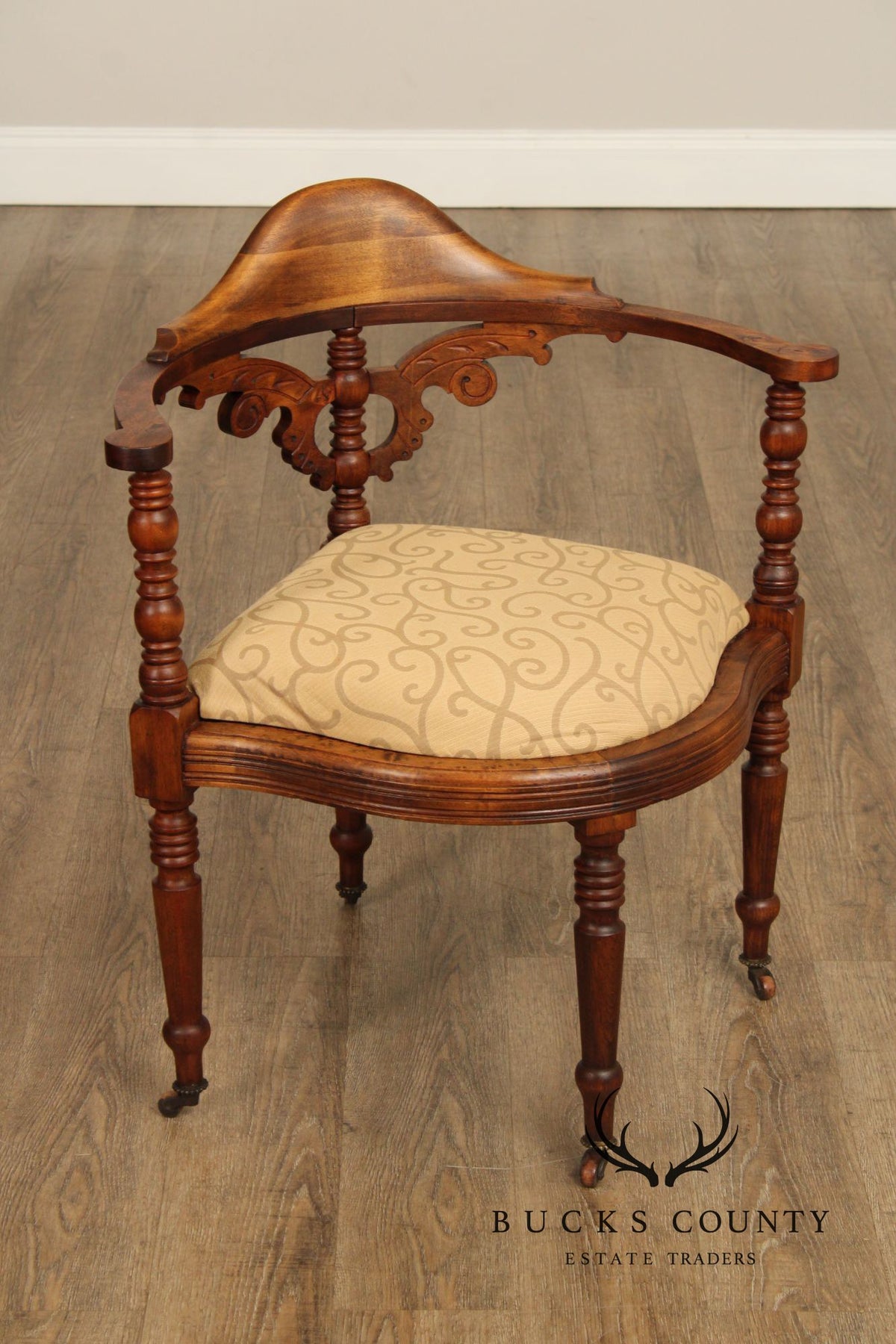 Antique Victorian Carved Corner Chair