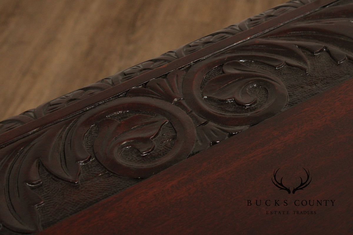 Antique Victorian Carved Mahogany Partners Desk