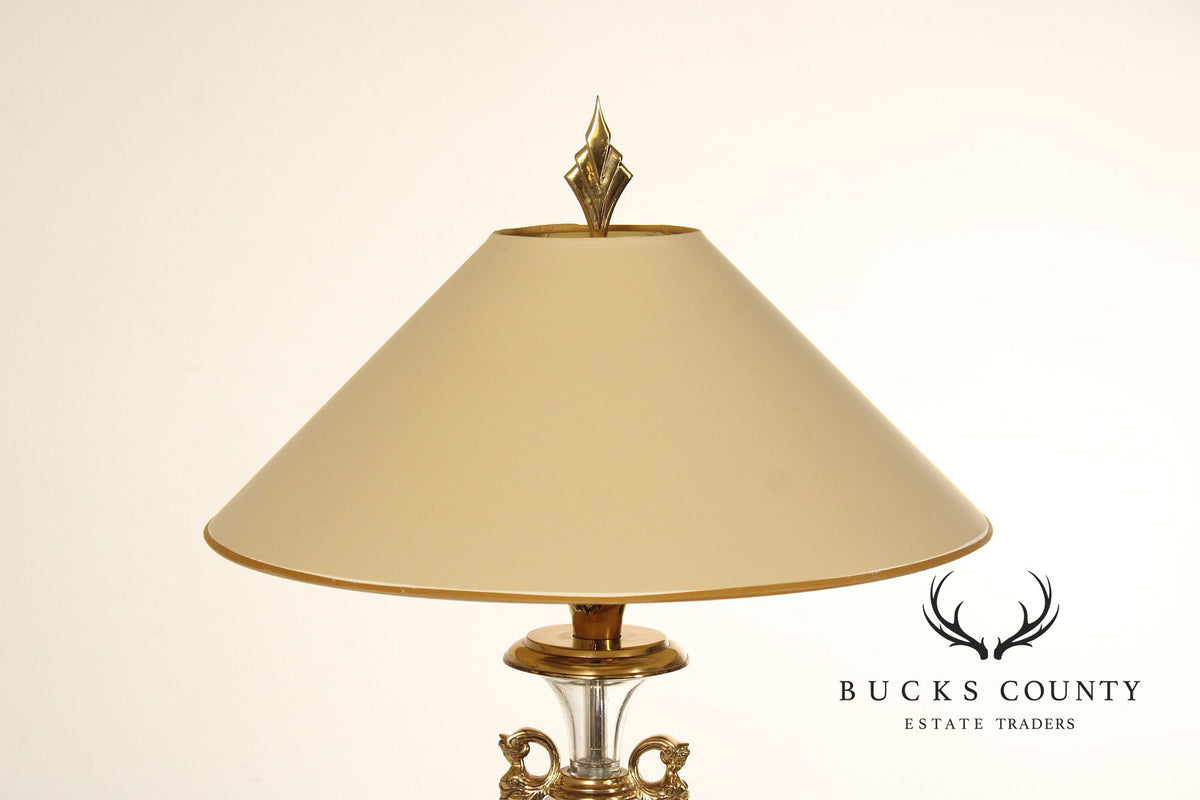 Chapman Pair of Brass and Glass Table Lamps