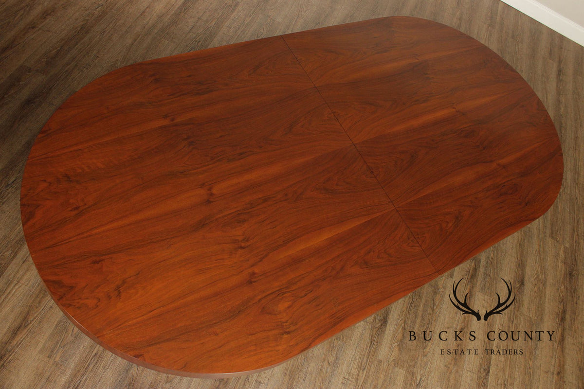 Acanto Luxury Furniture French Art Deco Style Oval Walnut Extendable Dining Table