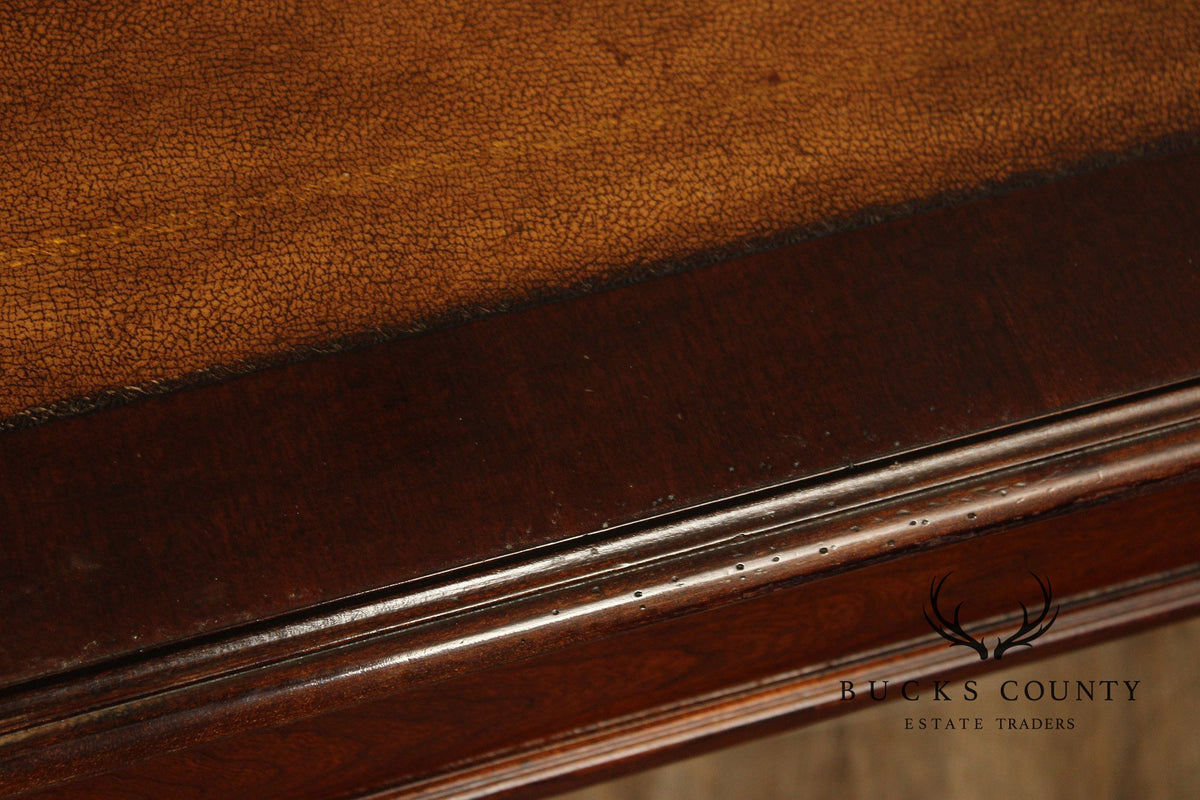 Ethan Allen Leather Top Cherry 'Buckley' Executive Desk