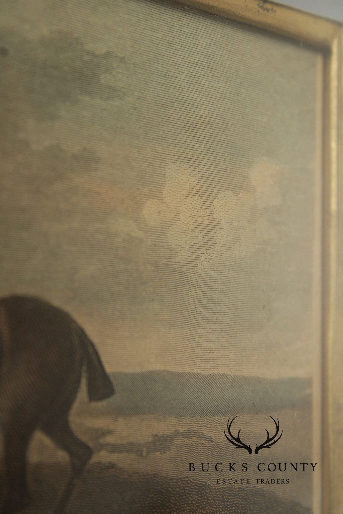 English Traditional Antique Framed Equestrian Print, 'Rubbing Down'