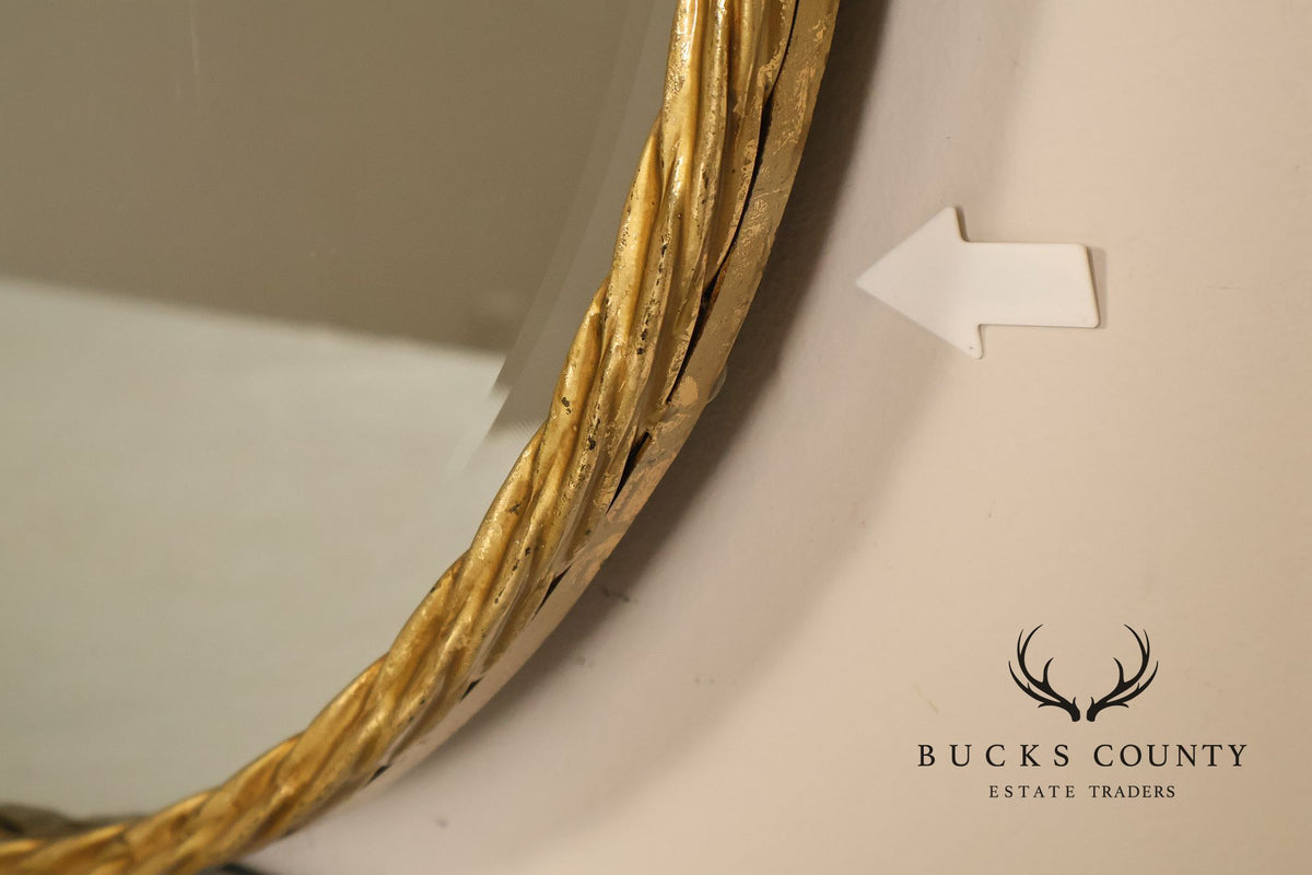 Contemporary Round Rope Twist Wall Mirror