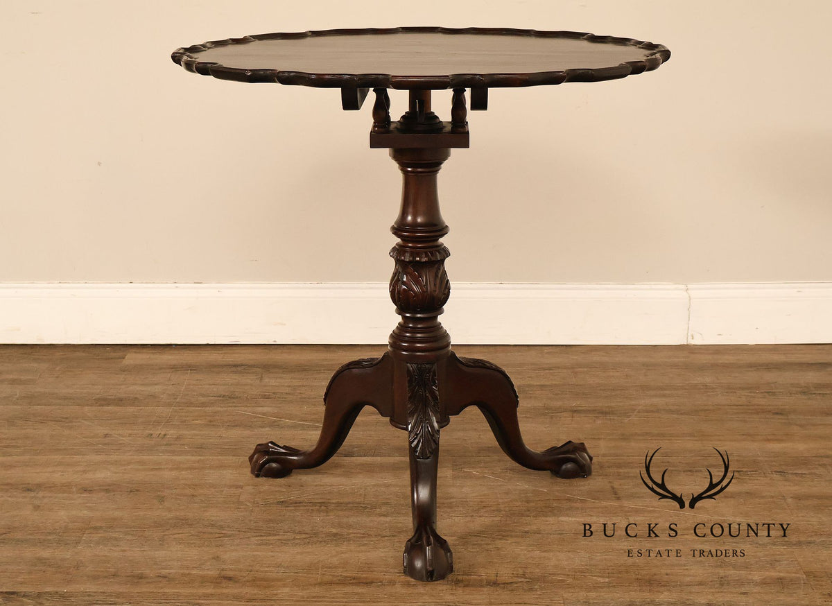 Chippendale Style Mahogany Pie Crust Tilt Top Tea Table