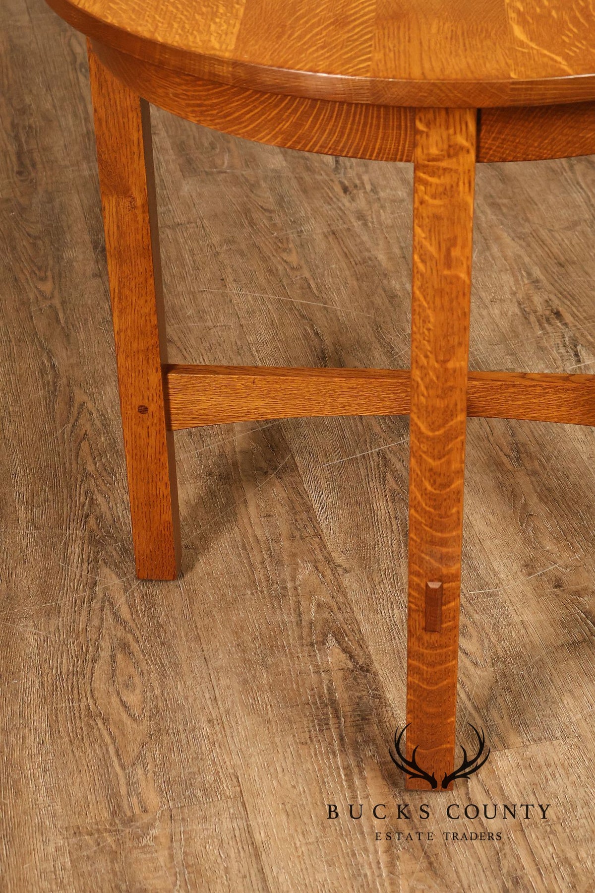 Stickley Mission Collection Round Oak Side Table
