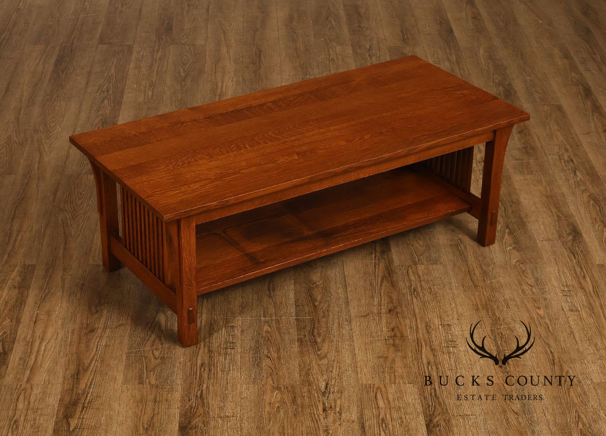 Stickley Mission Collection Oak Spindle Coffee Table