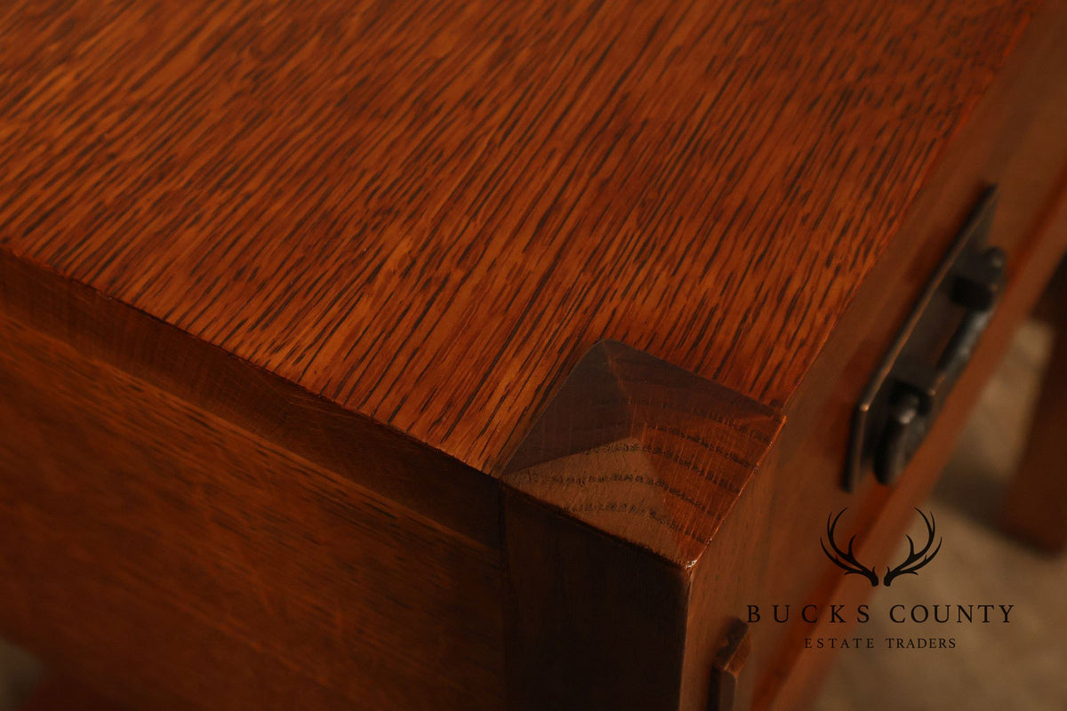 Stickley Mission Collection Pair of Oak One-Drawer Nightstands