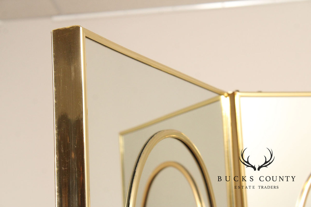 Hollywood Regency Two-Panel Mirrored Room Screen
