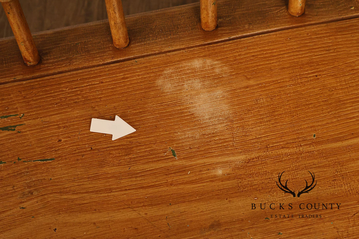Antique Grain Painted American Deacons Bench