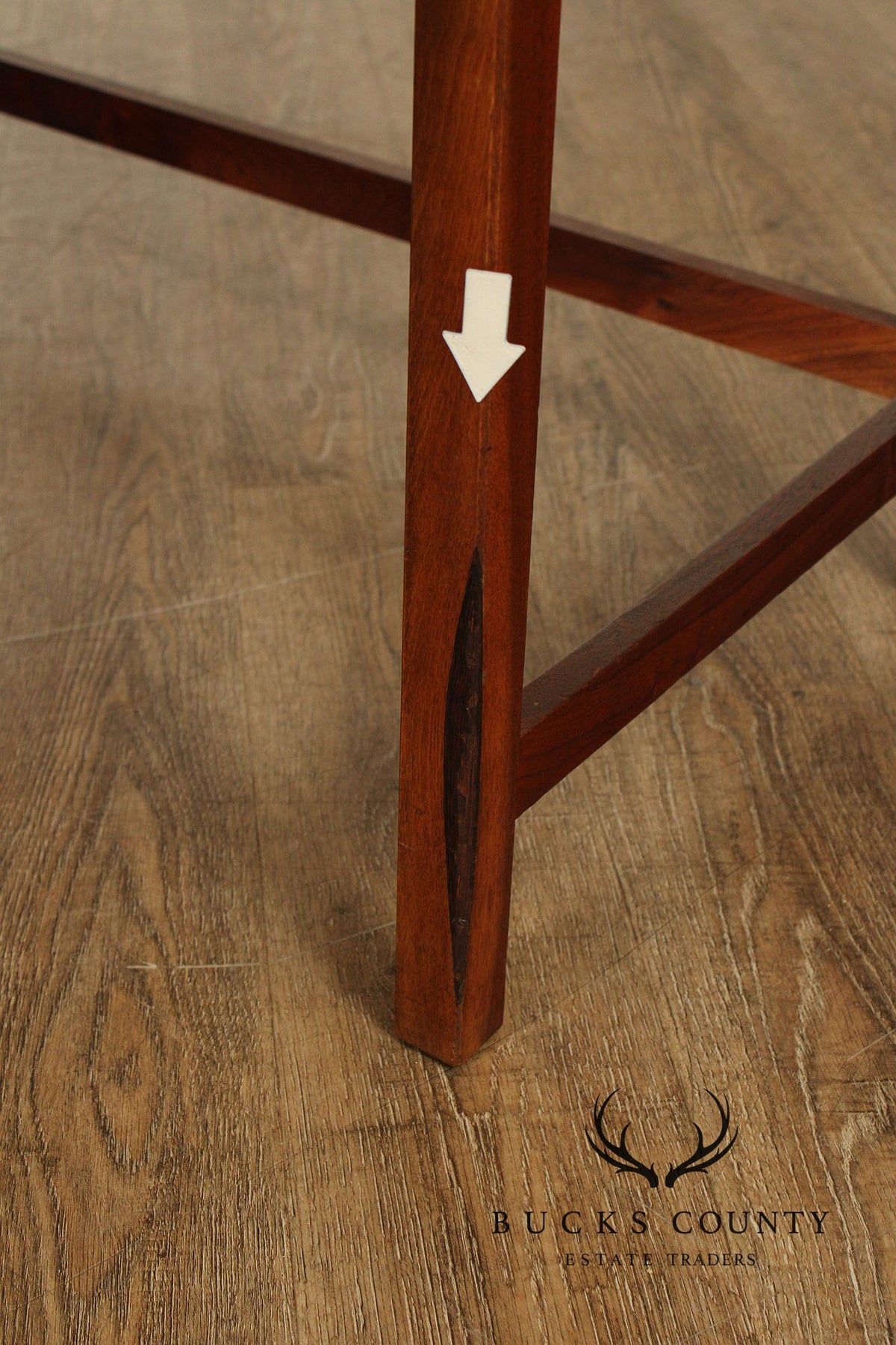 Jens Risom Style Mid Century Modern Walnut Console