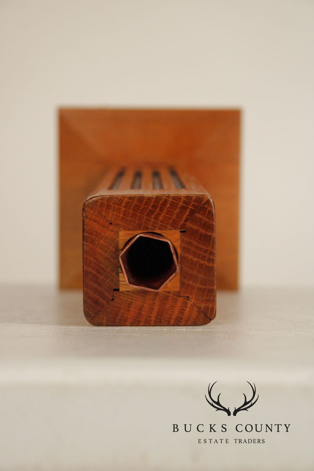 Mission Guild Studio Arts & Crafts Style Oak Candle Holder