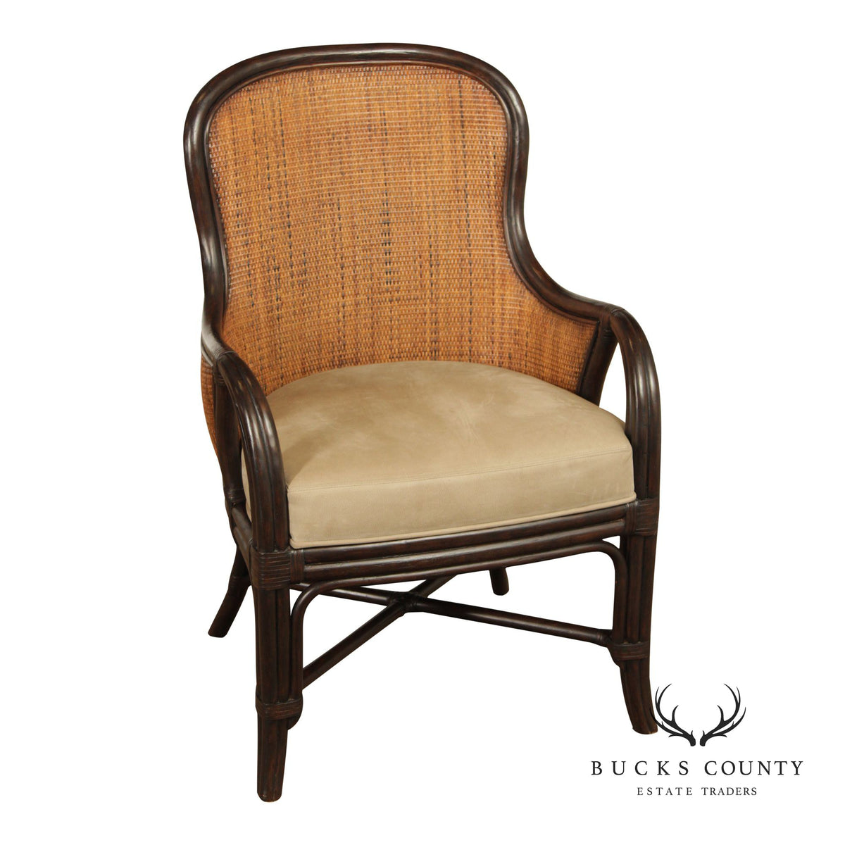 Palecek Rattan and Bamboo Armchair