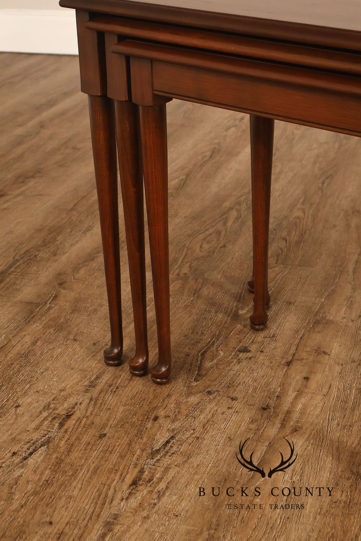 Traditional Mahogany Three Piece Nesting Table Set