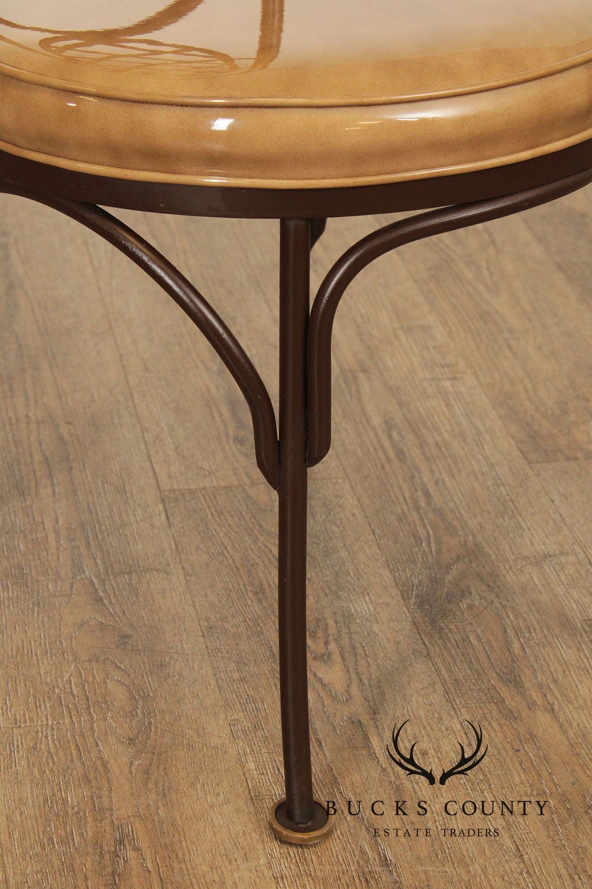 Creative Metal Products Set of Six Wrought Iron Lattice Dining Chairs