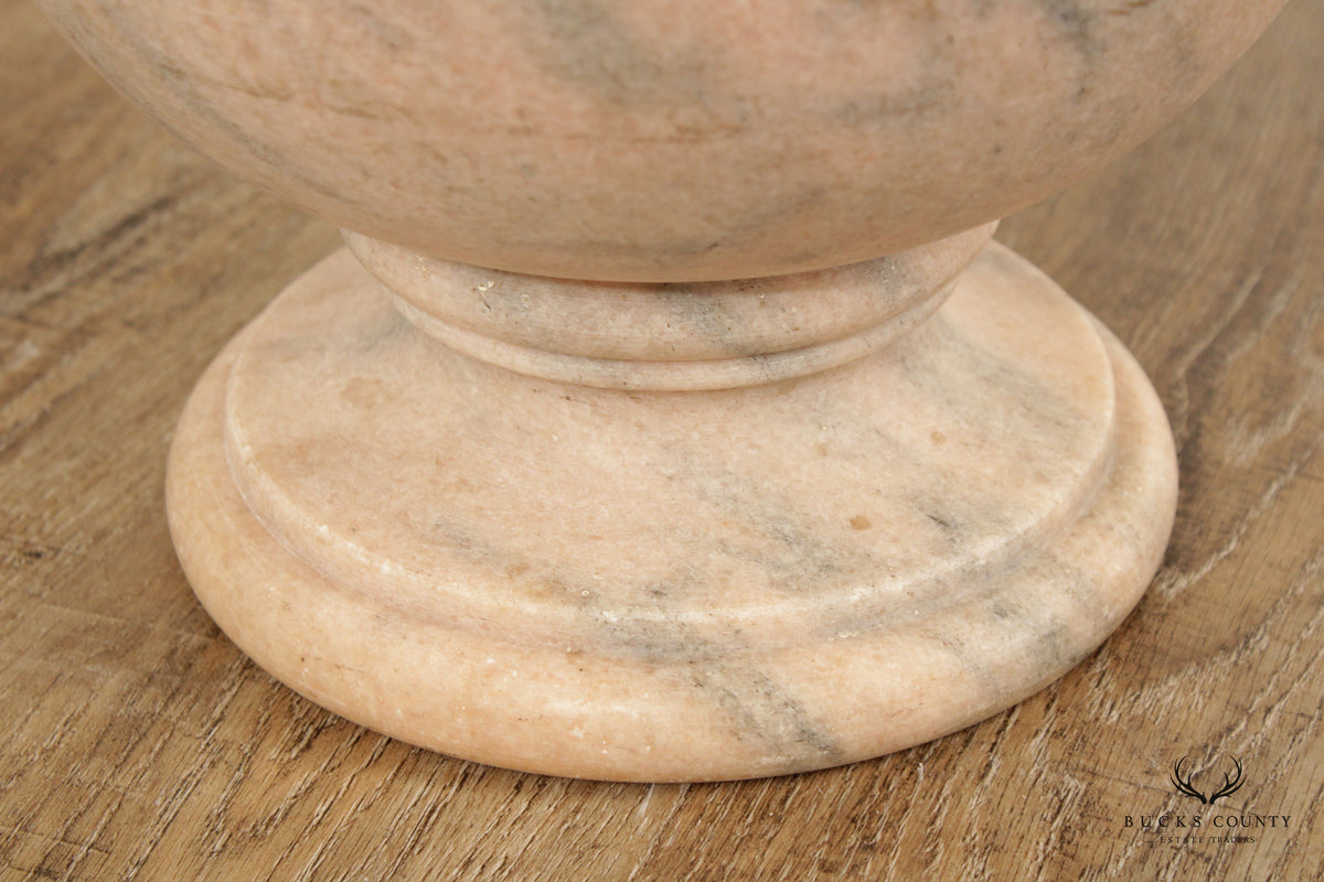 Antique Style Marble Footed Urn Vase with Turned Rim