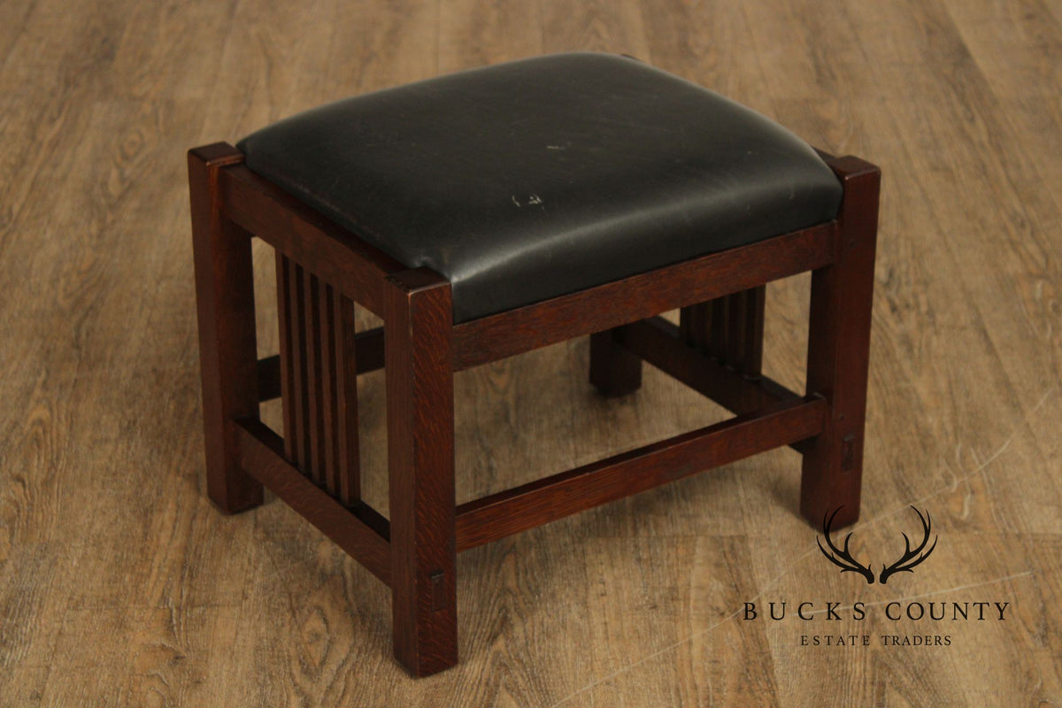 Stickley Mission Collection Oak and Leather Footstool