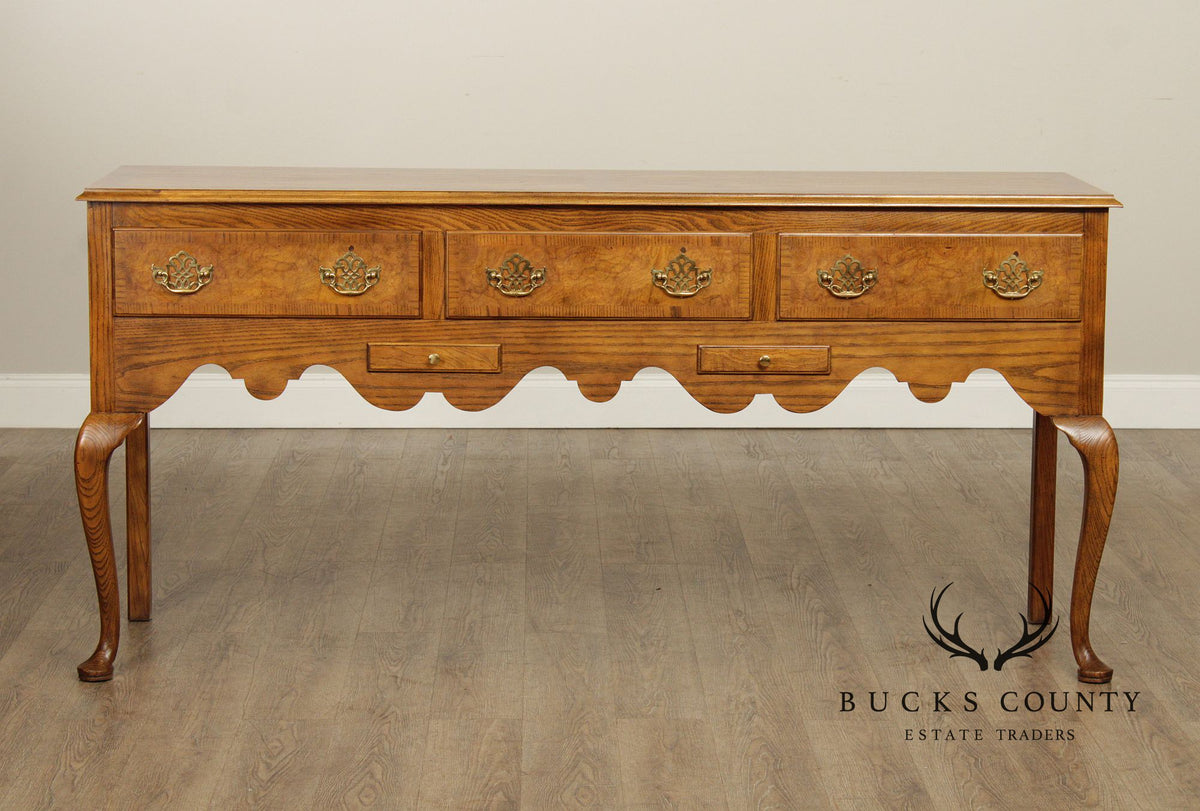Baker Queen Traditional Oak And Walnut Sideboard Buffet