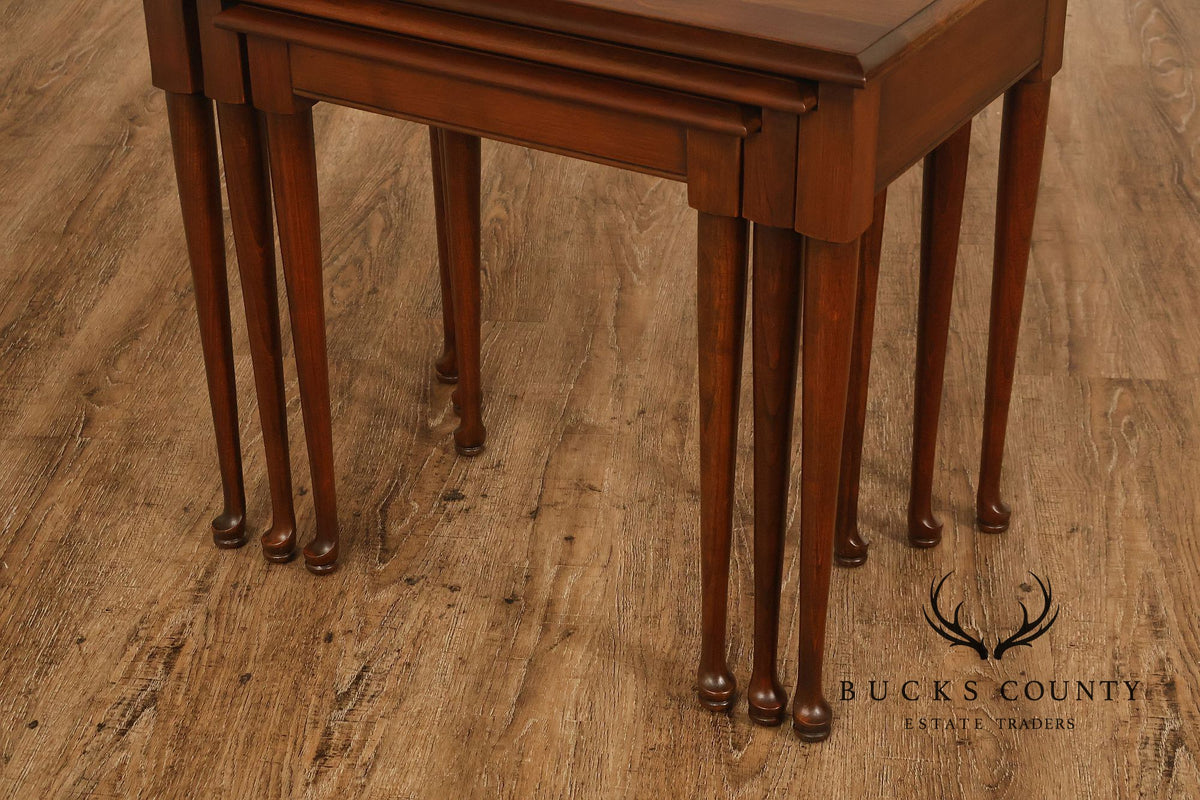 Traditional Mahogany Three Piece Nesting Table Set