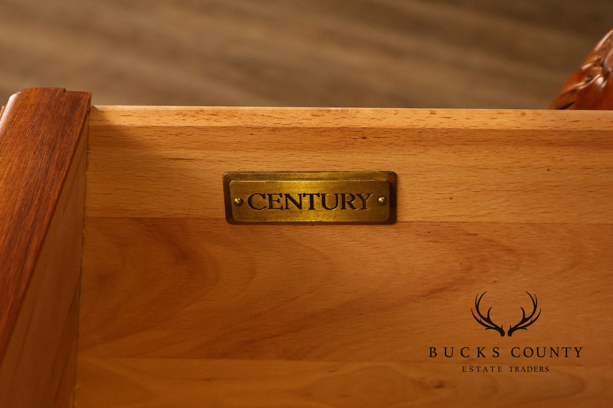 Century Furniture Pair of Marble Top Bombe Chests