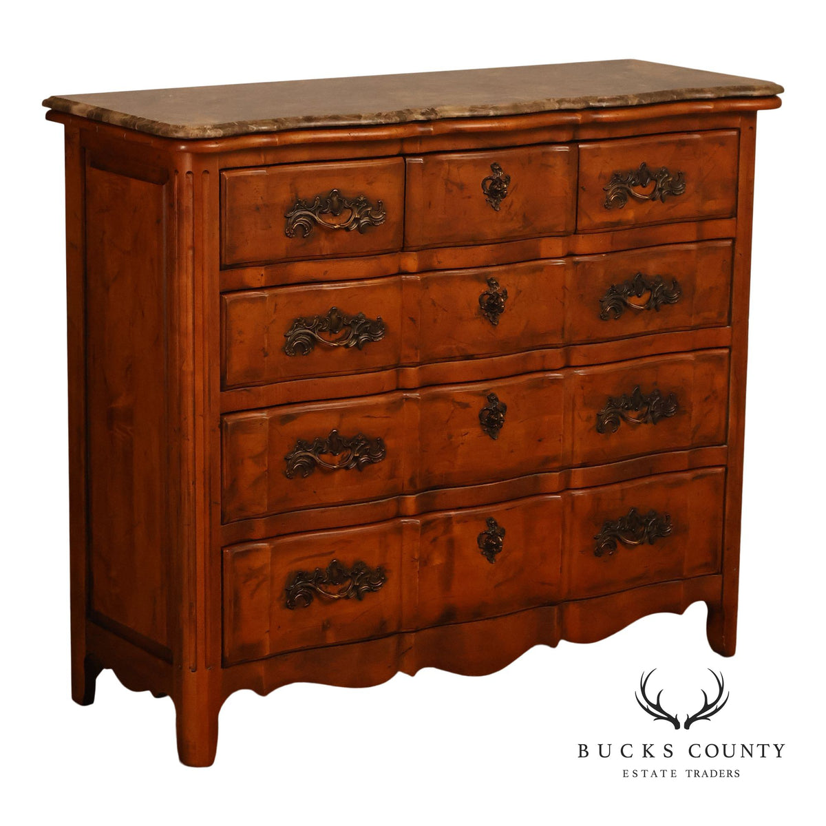 Century Furniture  French Provincial Style Marble Top Chest