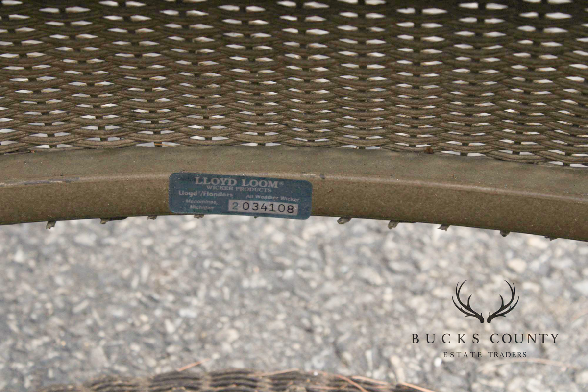 Lloyd Loom Outdoor Swivel Rocking Wicker Lounge Chair