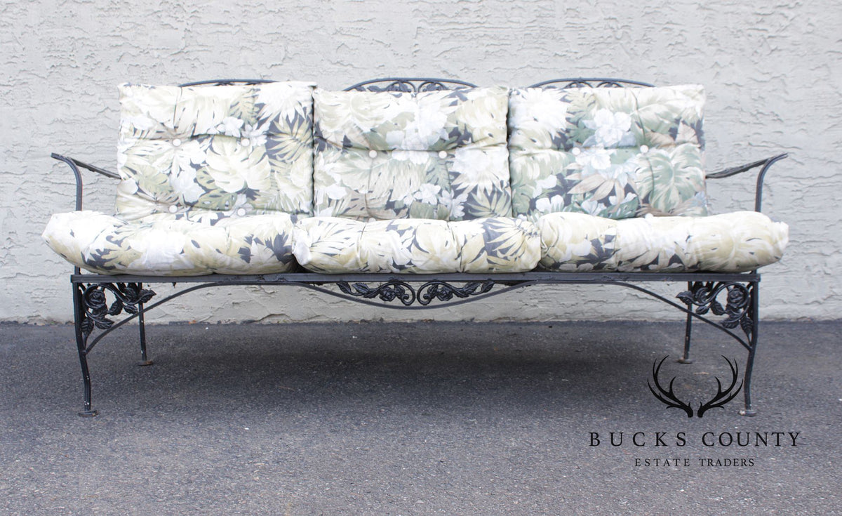 Meadowcraft Vintage Wrought Iron Outdoor Garden Sofa