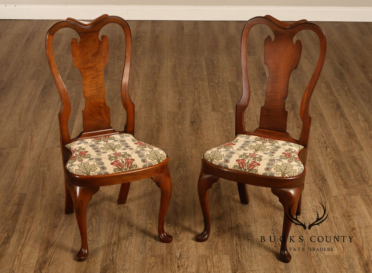 Saybolt Cleland Queen Anne Style Walnut Side Chairs, Pair
