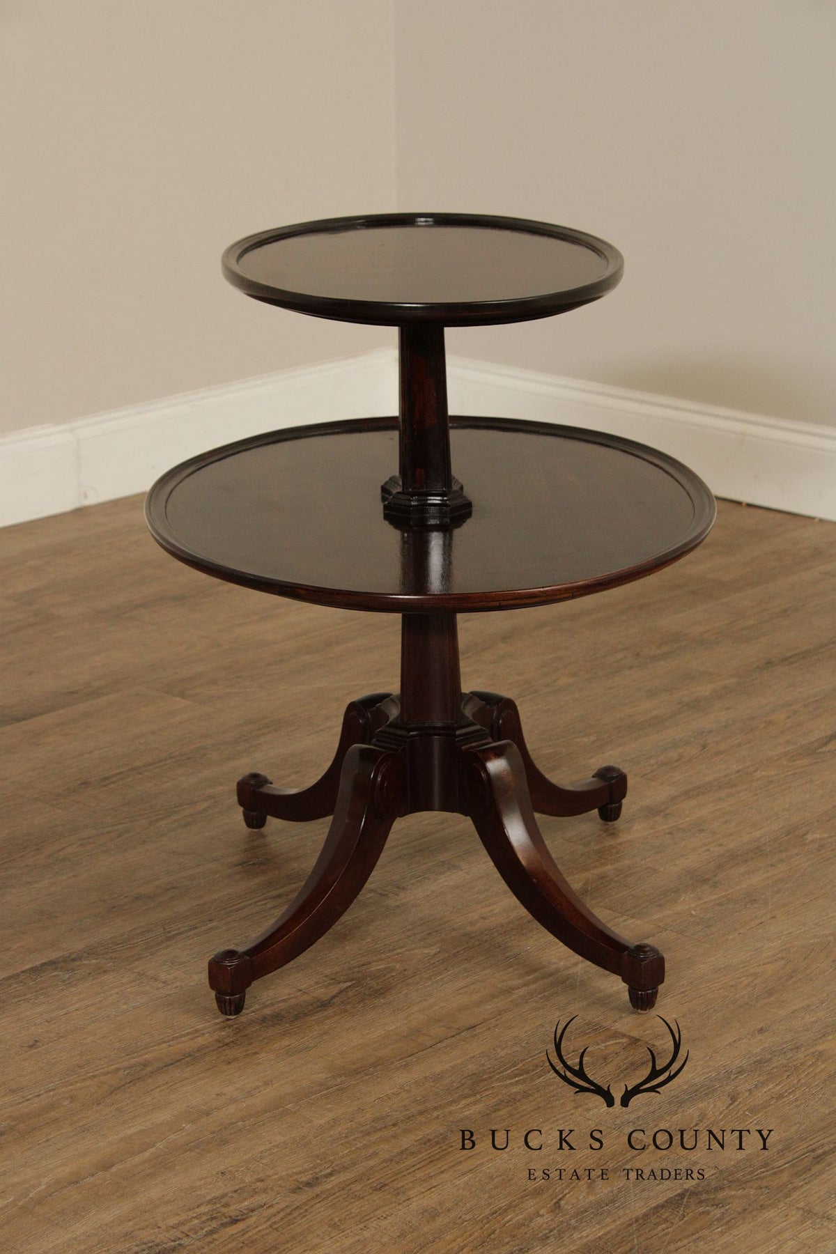 1940's Regency Style Two-Tier Mahogany Dumbwaiter