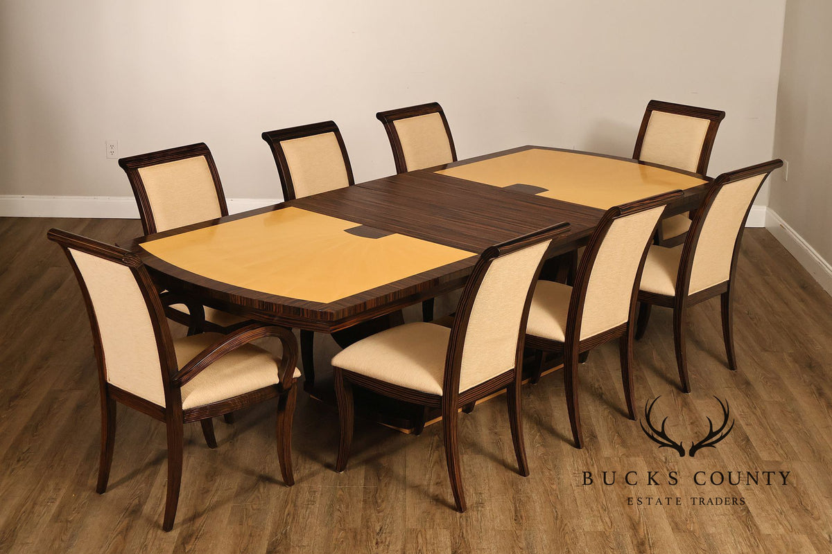 Giorgio Collection Natural Wood Pedestal Dinning Table and 8 Chairs