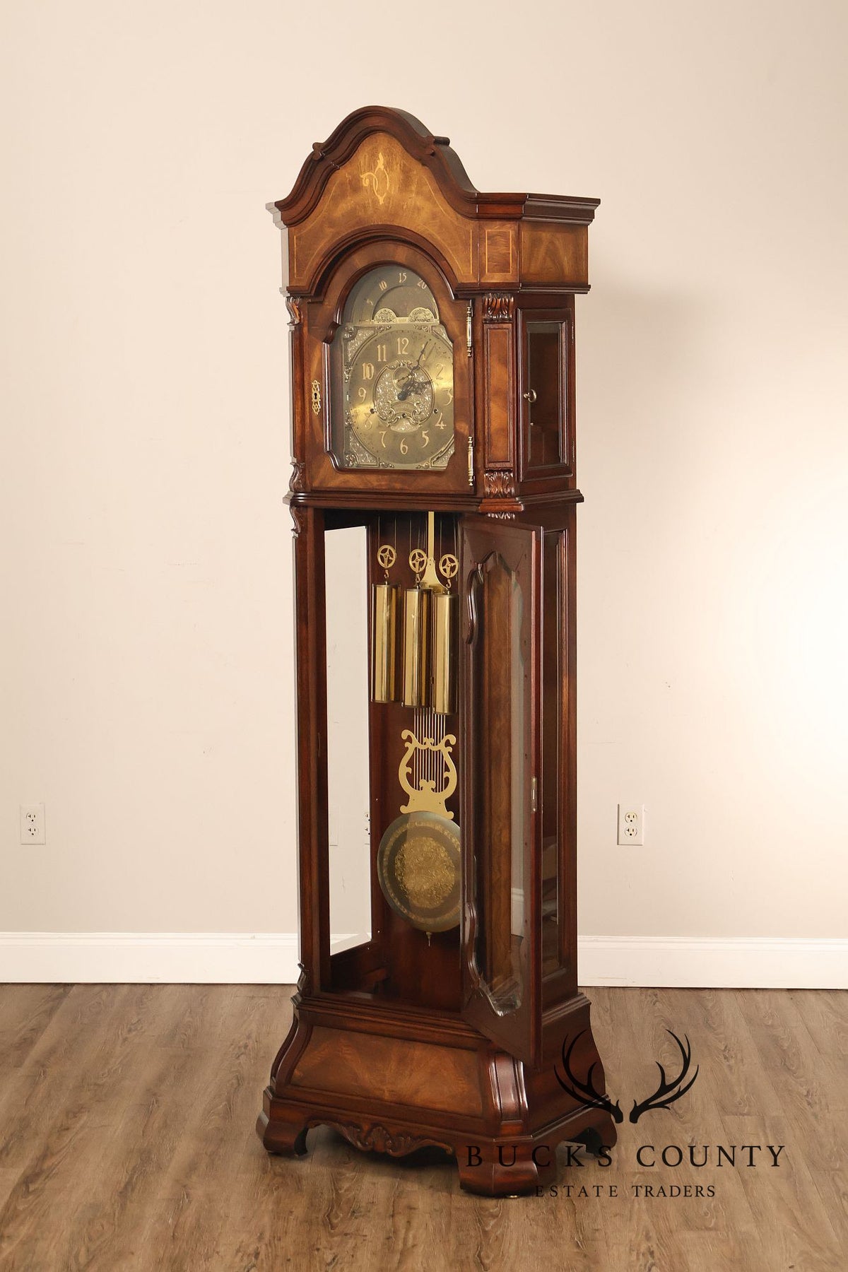 Sligh Mahogany Inlaid Grandfather Clock